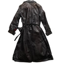 Leone London Vintage Brown Long Leather Trench Coat (S)