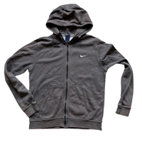 Nike White Swoosh Grey Hoodie (M)