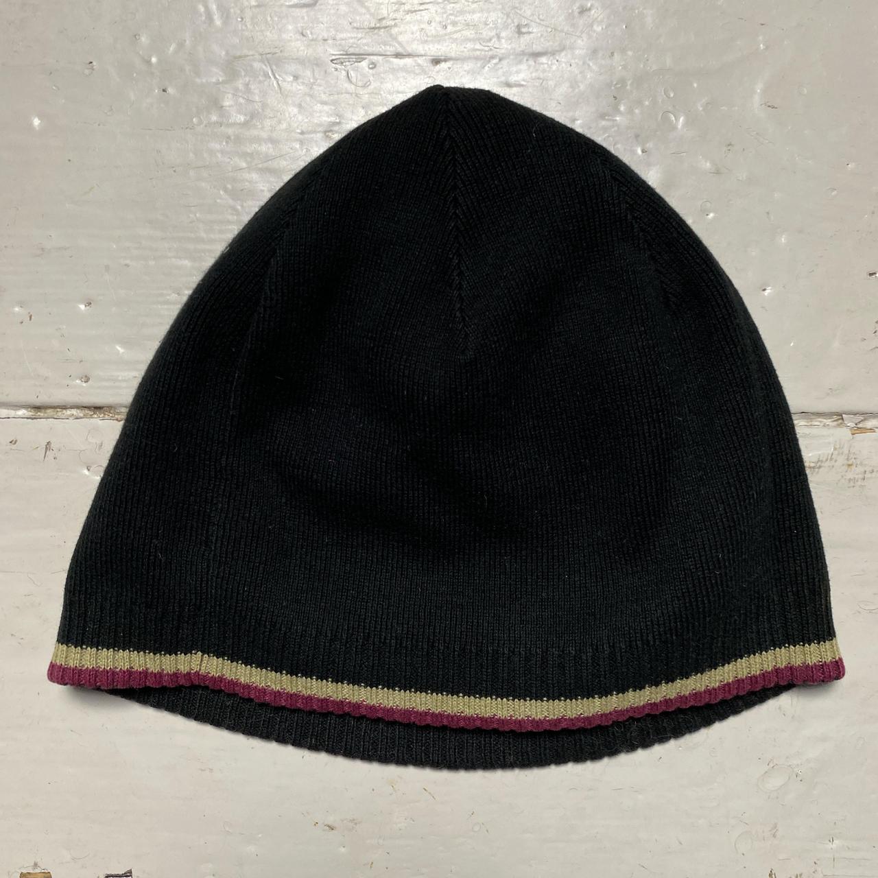 Ted Baker Black and Pink Stripe Beanie Hat