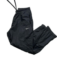 Nike Black and White Swoosh Shell Trackpant Baggy Bottoms (L)