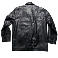Aviatrix Black Leather Peacoat Jacket (M)