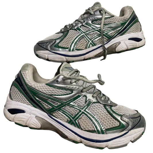 Asics GT-2160 Silver White and Green Womens Trainers (UK 5)