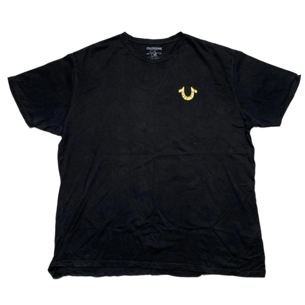 True Religion Black and Gold T Shirt (2XL)
