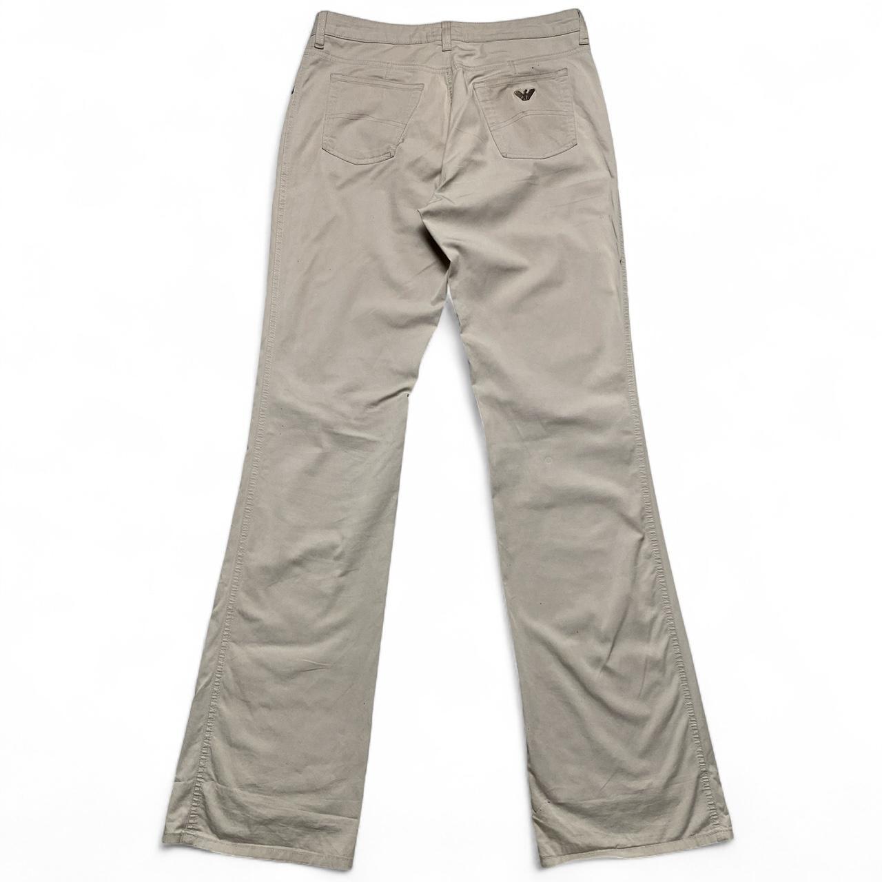 Armani Jeans Womens Beige Cream Flared Straight Leg Trousers (31W)