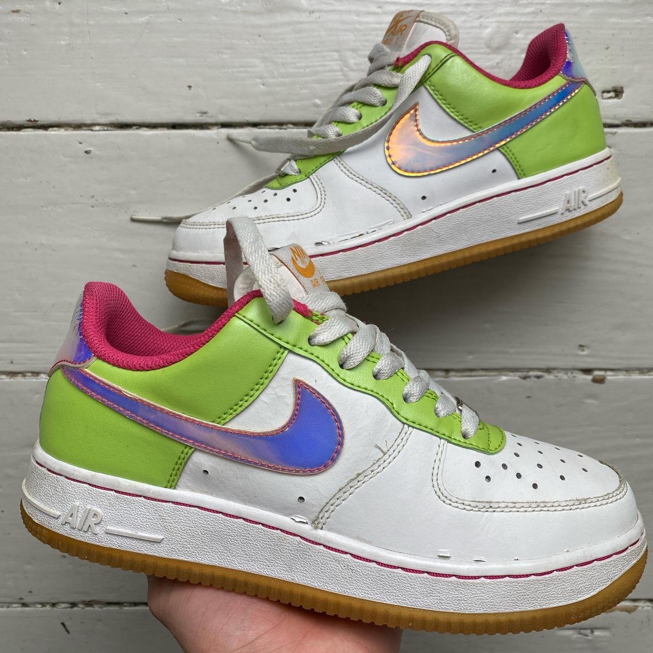 Nike Air Force 1 Vintage White Green and Pink