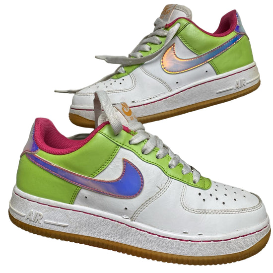 Nike Air Force 1 Vintage White Green and Pink (UK 5)