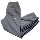 Adidas Grey White and Navy Stripes Shell Nylon Trackpant Bottoms (M)