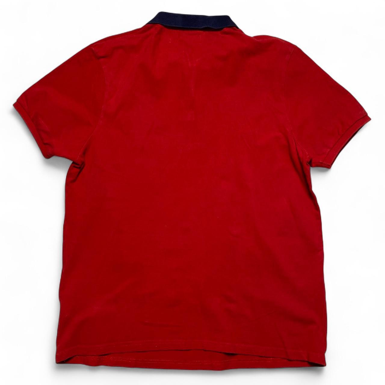Hackett London Army Polo Team Vintage Polo Shirt Red and White (L)