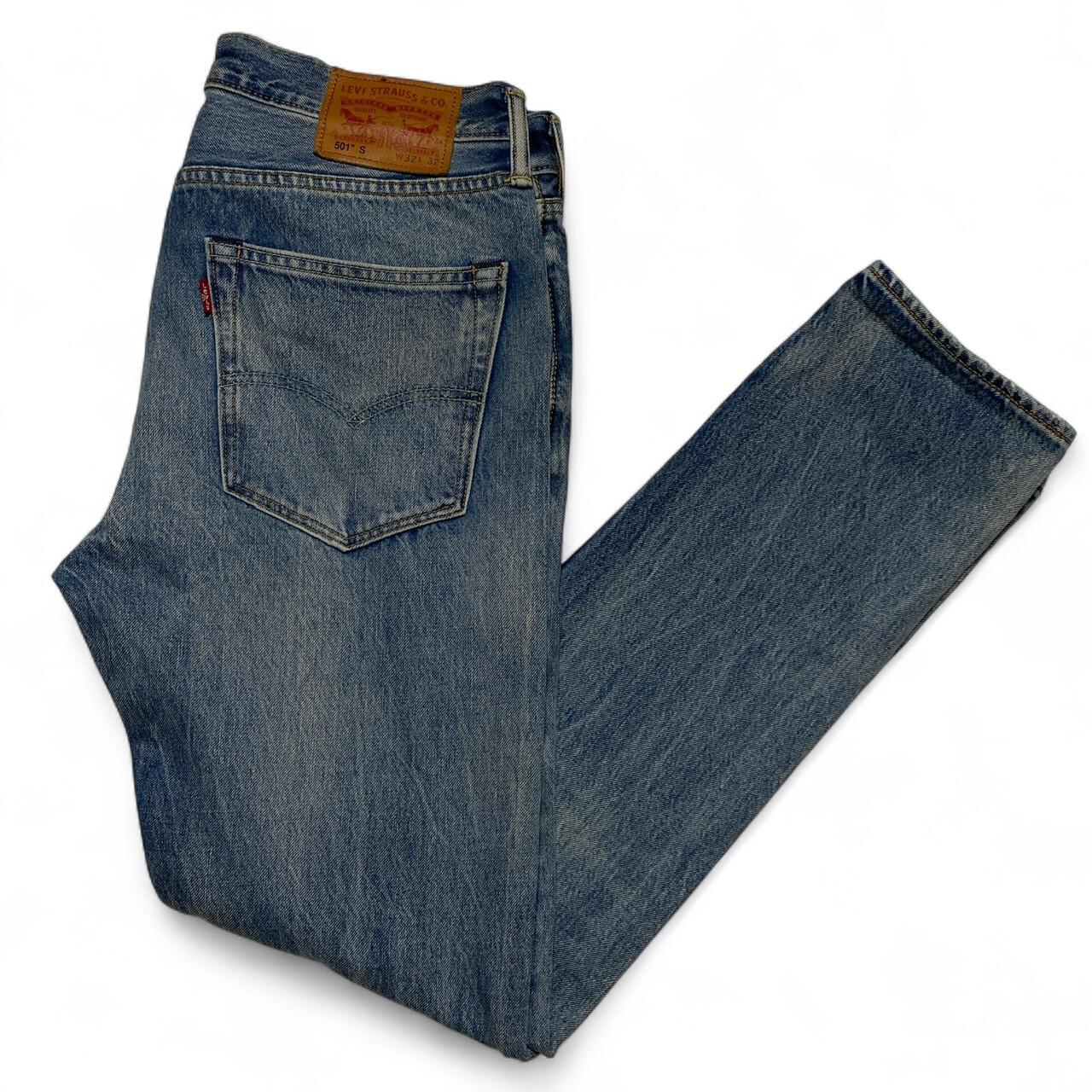 Levis 501 S Light Blue Stonewashed Jeans (32W)