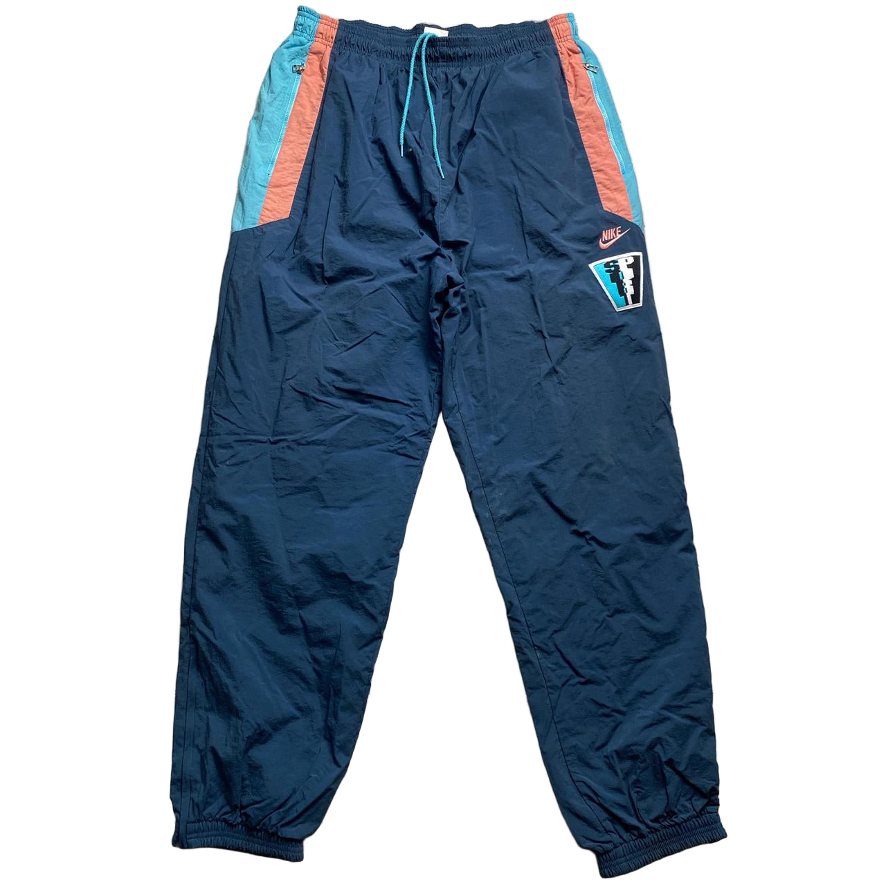 Nike Vintage 90’s Shell Trackpant Baggy Bottoms Blue and Pink (2XL)