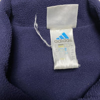 Adidas Vintage Navy and White Quarter Zip Padded Jacket (L)