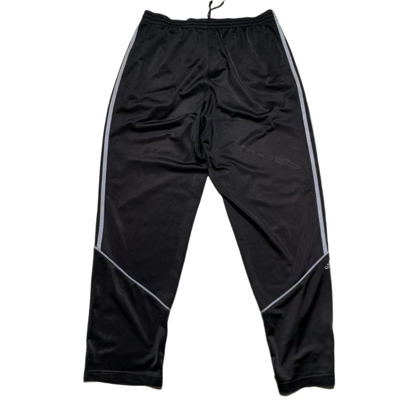 Adidas Vintage Black and Grey Trackpant Bottoms (M)