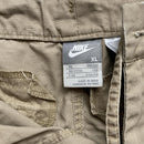 Nike Vintage y2k Baggy Cargo Shorts Cream and Grey Swoosh (XL)