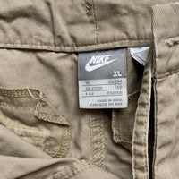 Nike Vintage y2k Baggy Cargo Shorts Cream and Grey Swoosh (XL)