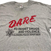 DARE To Resist Drugs and Violence Grey Black and Red 90’s T Shirt (L)