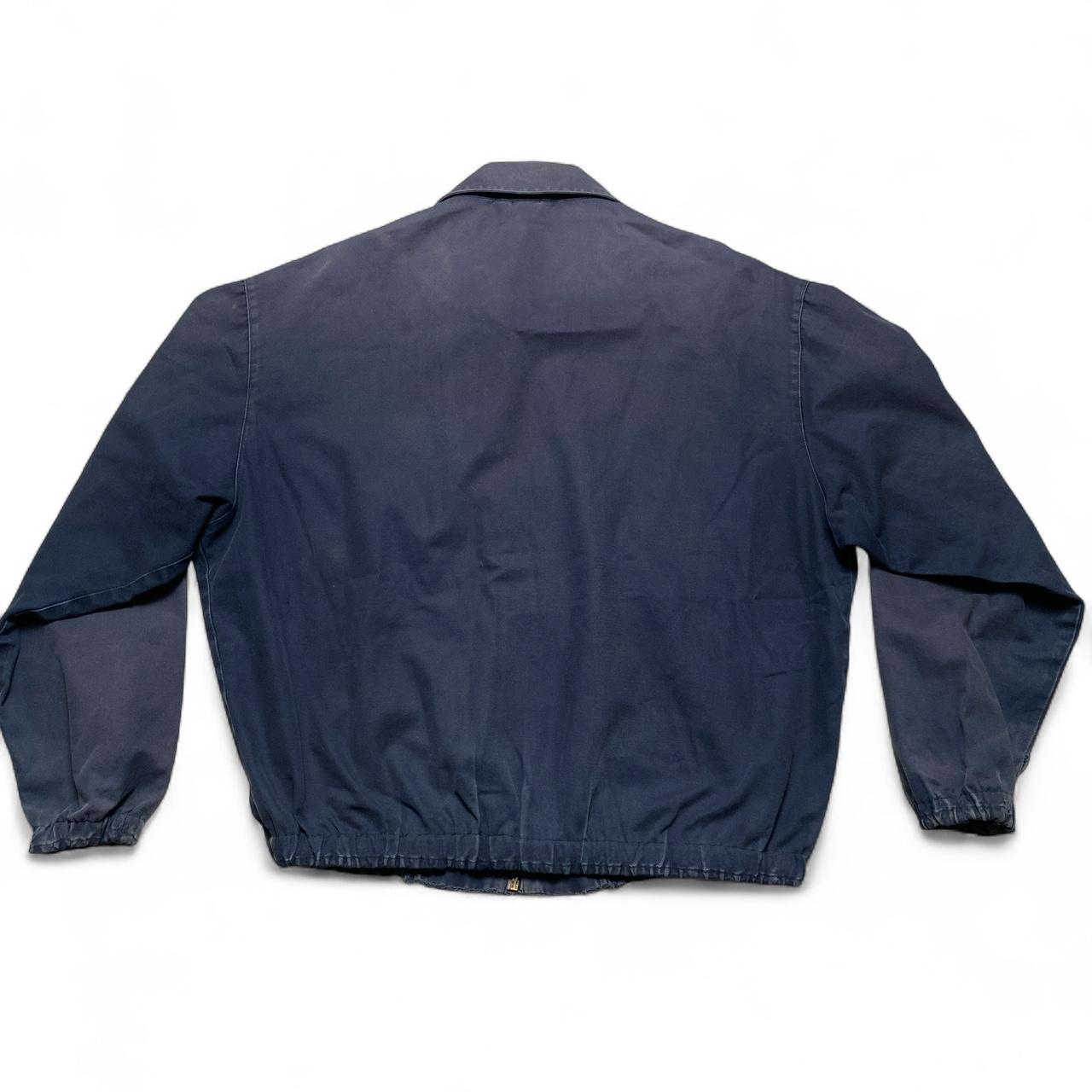 YSL Yves Saint Laurent Vintage Navy and Gold Logo Harrington Bomber Jacket (L)