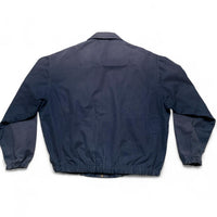 YSL Yves Saint Laurent Vintage Navy and Gold Logo Harrington Bomber Jacket (L)