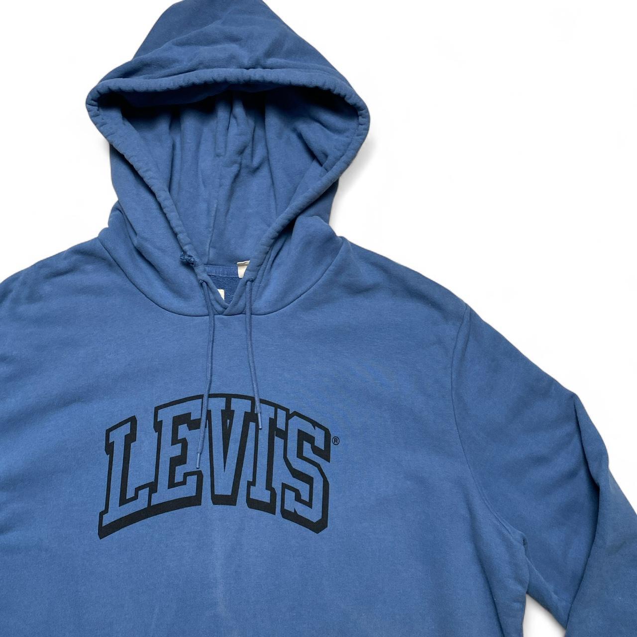 Levis Blue and Black Spellout Hoodie (XL)
