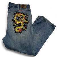 Wrangler Dragon Embroidery Patch Dragon Crosses Jeans (38W)