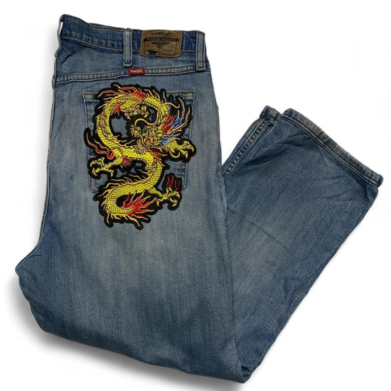 Wrangler Dragon Embroidery Patch Dragon Crosses Jeans (38W)