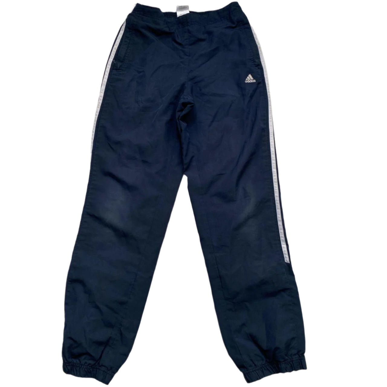 Adidas Navy and White Shell Trackpant Bottoms (S)