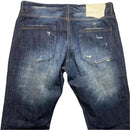 King Krash Distressed Stonewash Navy Jeans (38W)