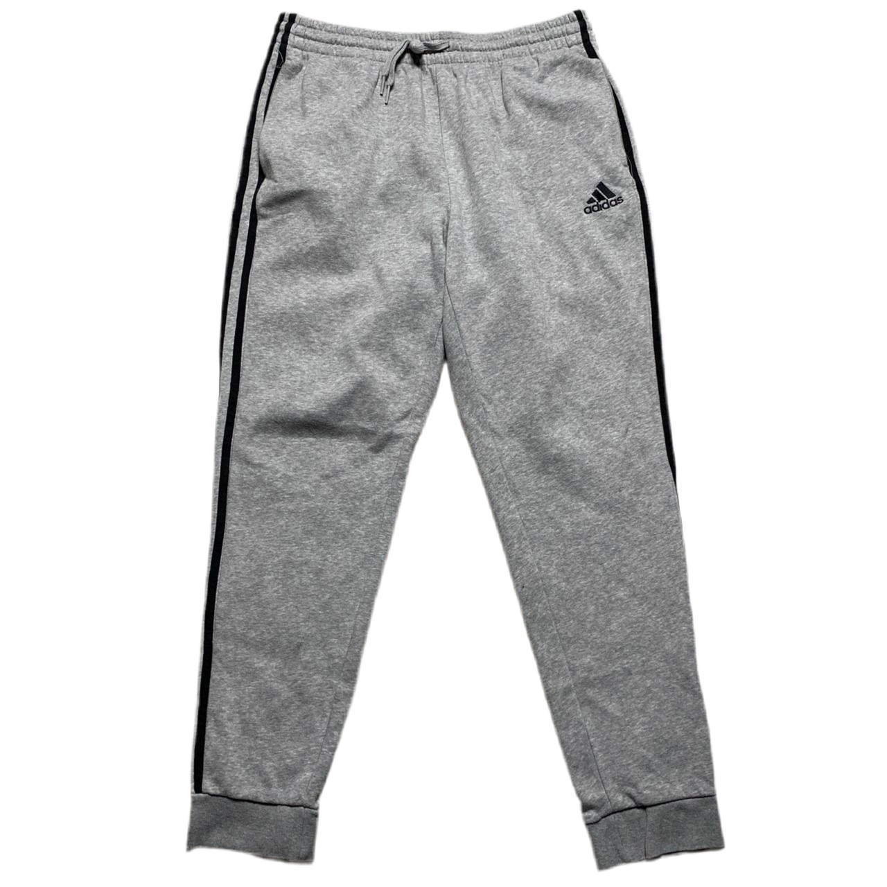Adidas Essentials Grey and Black Stripes Full Tracksuit (L)