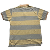 Thomas Burberry Vintage Cream and Grey Polo Shirt (L)