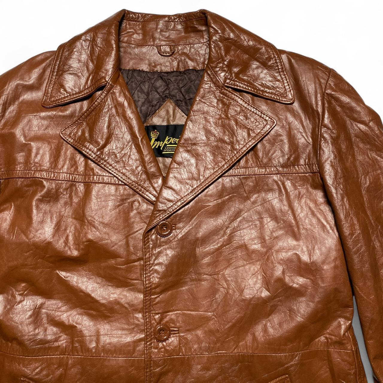 Imperial Leather Brown Trench Coat Jacket (L)