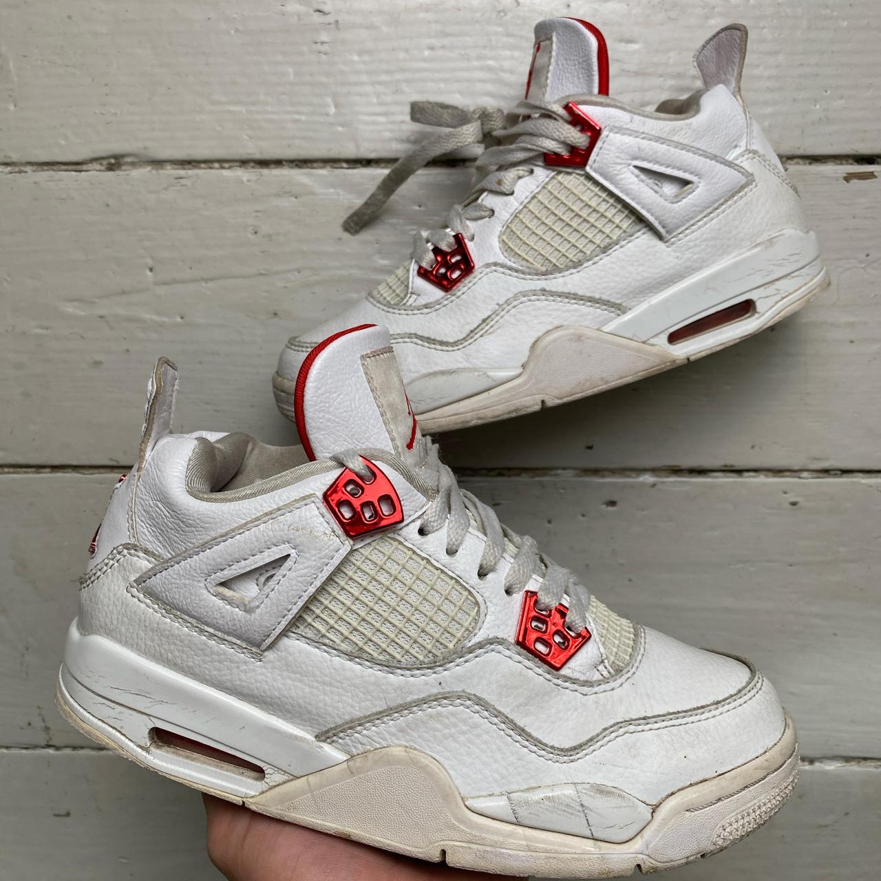 Jordan 4 White and Metallic Red