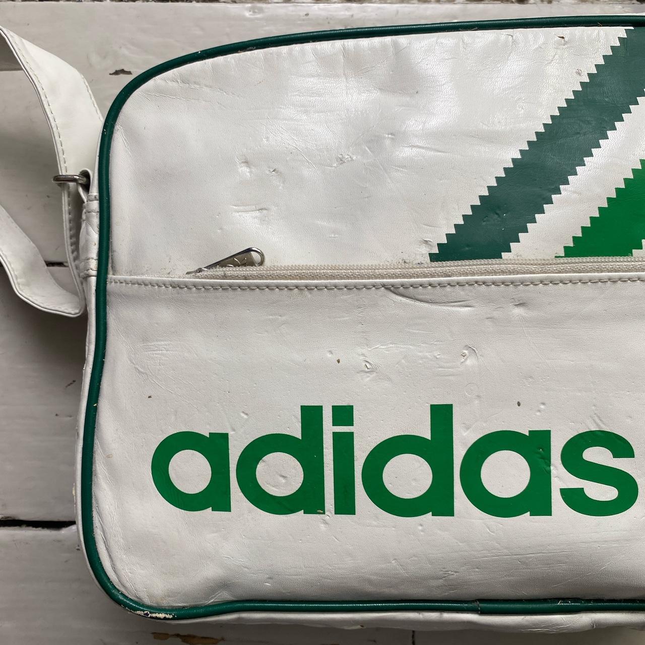 Adidas Originals White and Green Messenger Leather Bag