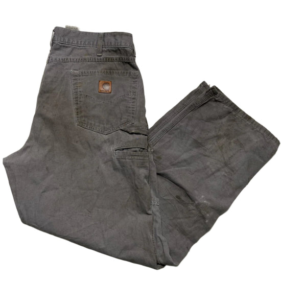 Carhartt Vintage Distressed Grey Workwear Cargo Trousers (36W)