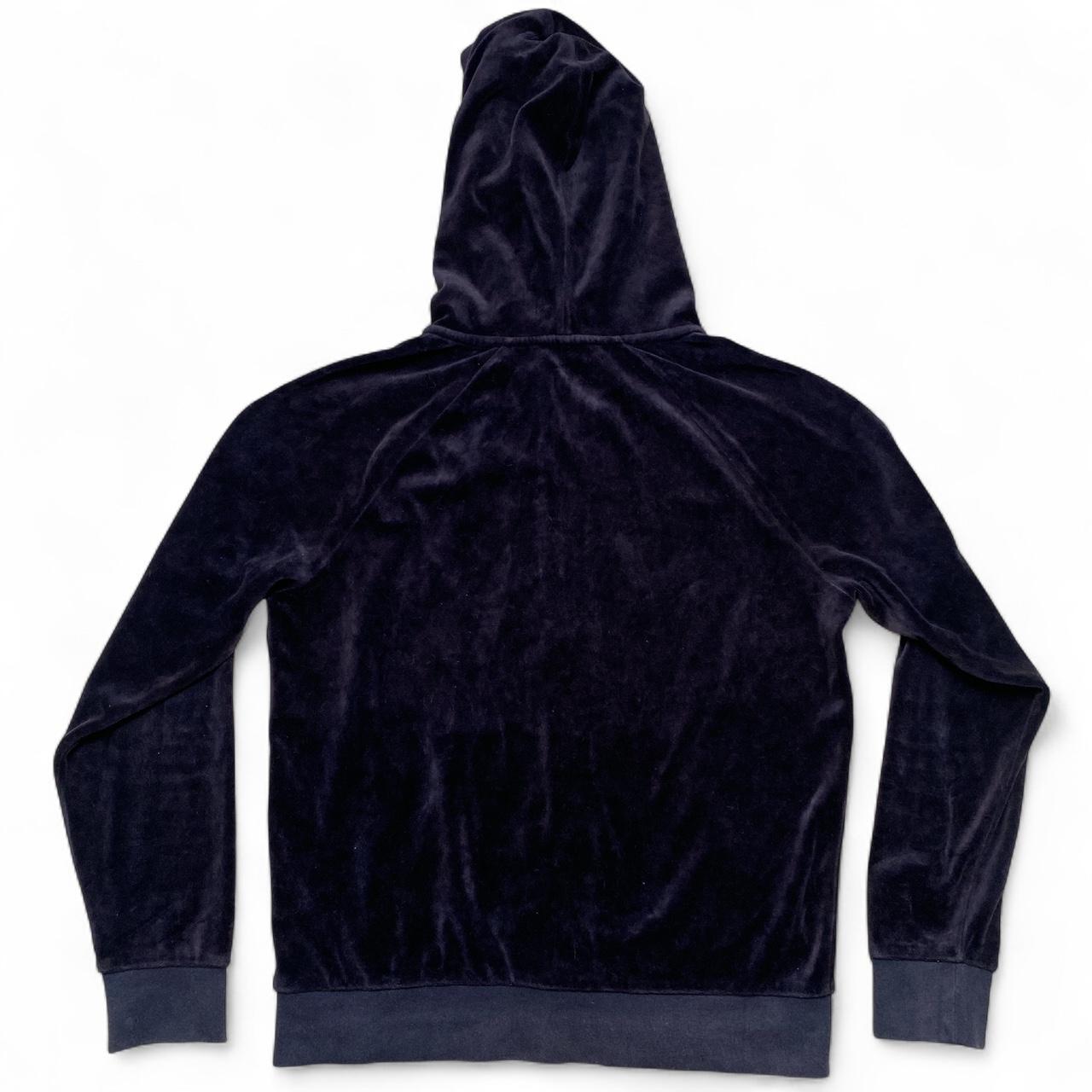 Juicy Couture Womens Velour Navy Jewel Zip Hoodie