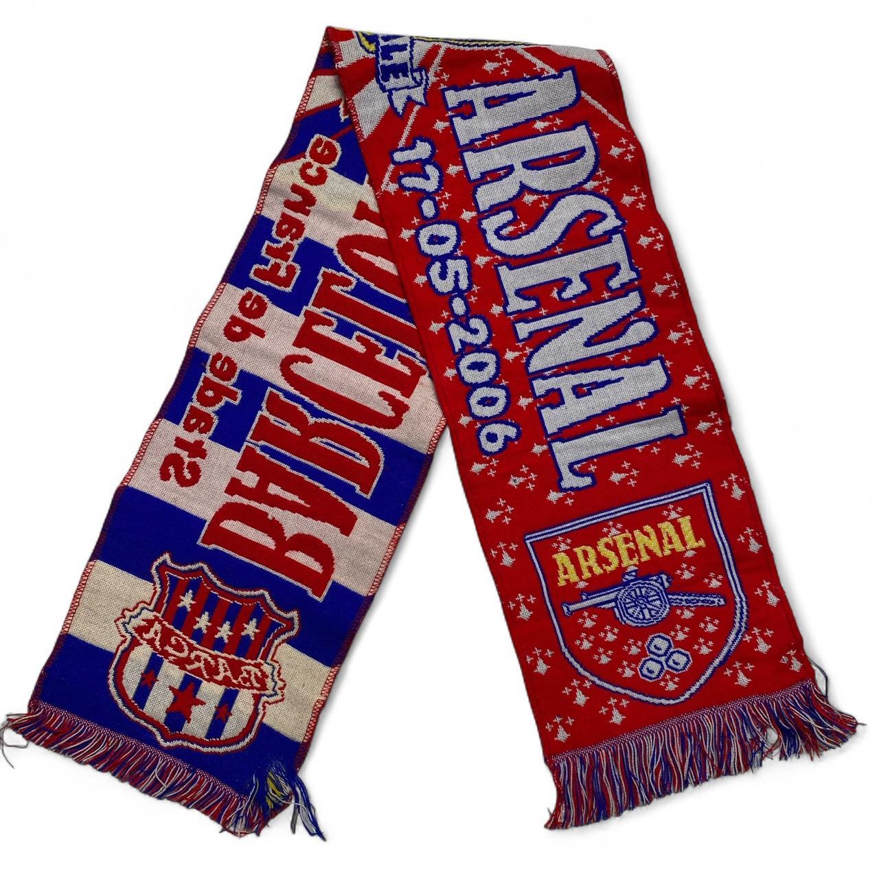 Barcelona vs Arsenal Vintage 2006 Scarf Red and Blue