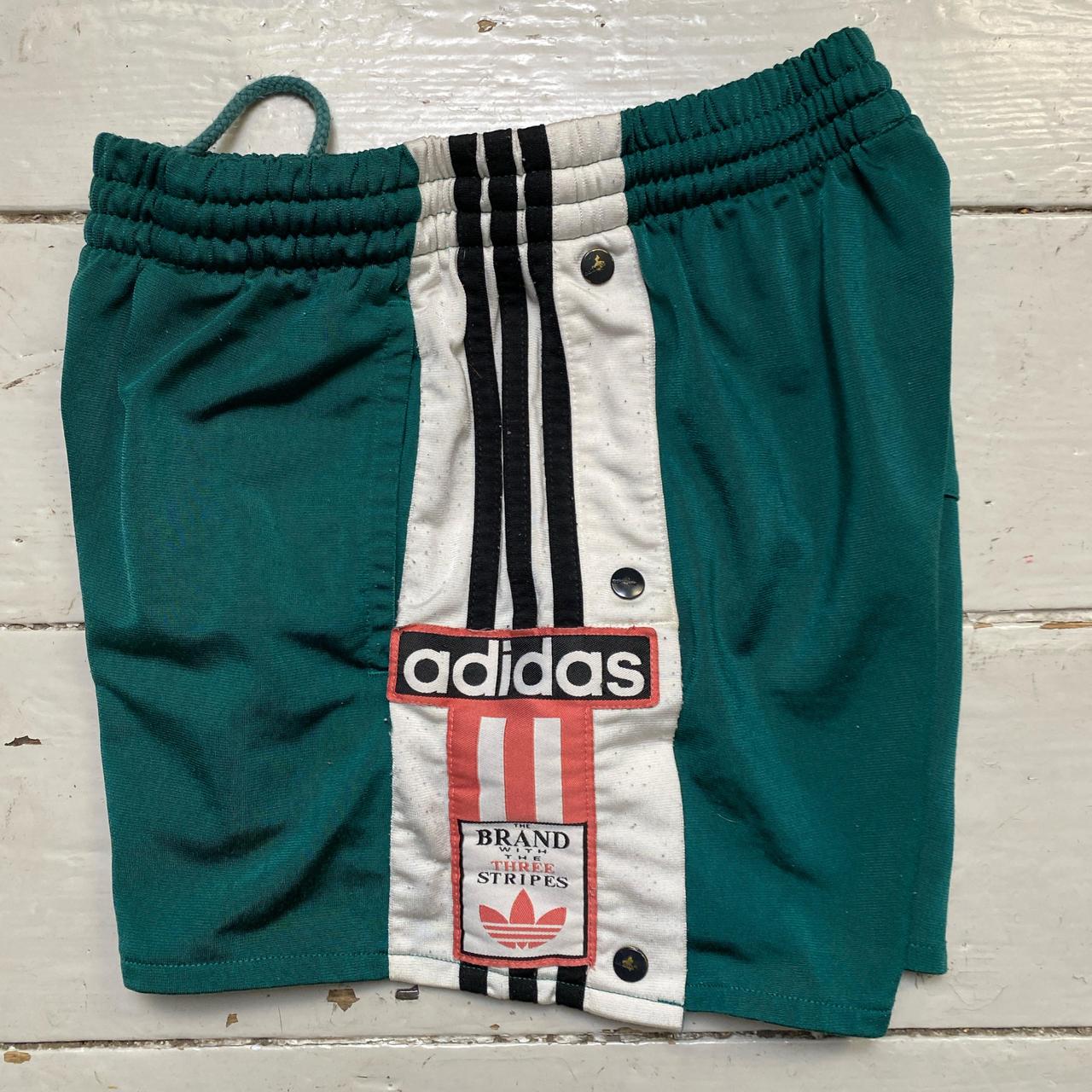 Adidas Originals Womens Popper Shorts Green and White