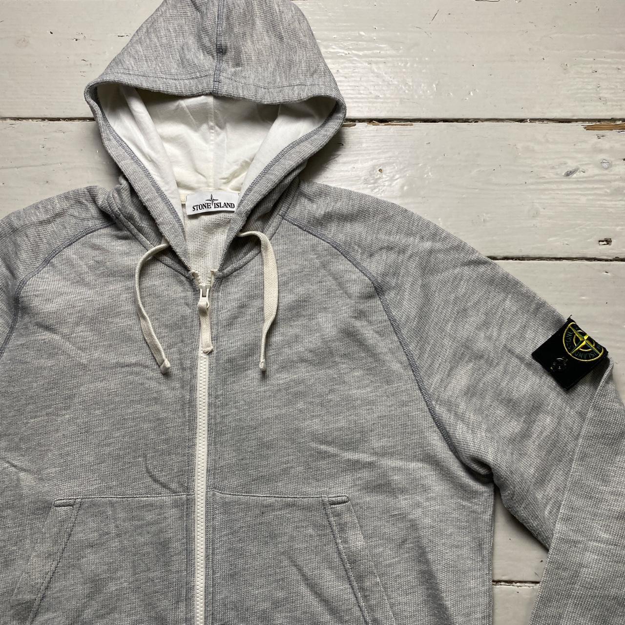 Stone Island Grey and White Light Hoodie