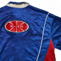 Nike Vintage 90’s Basketball Blue Red and White Button Up Polo Jersey (M)