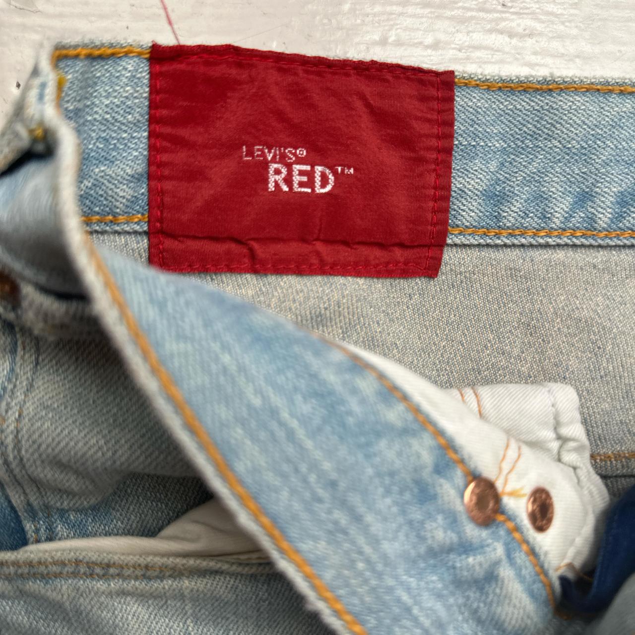 Levis Red Distressed Light Blue Jeans