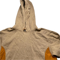 Stussy Tan Sand Brown and Orange Nylon Panelling Hoodie (M)