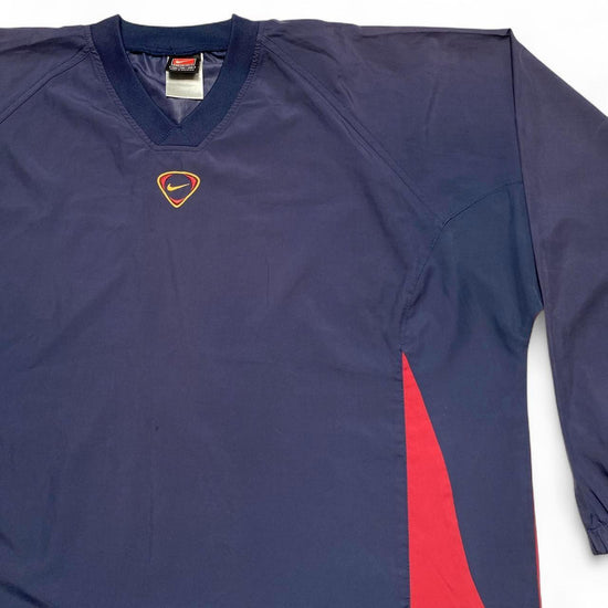 Nike Football Vintage 90’s Navy and Red Shell Windbreaker Track Top Jumper (2XL)