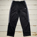 Adidas Vintage Black and Grey Trackpant Bottoms (M)