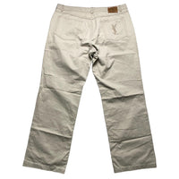 YSL Yves Saint Laurent Embroidery Vintage Cream Jean Trousers (40W)