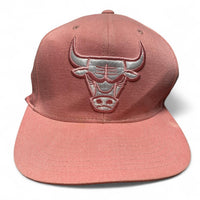 Chicago Bulls Mitchell and Ness Pink and White Snapback Cap