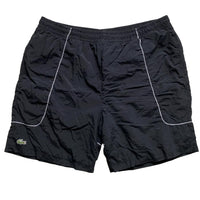 Lacoste Vintage Black and White Shell Trackpant Shorts (XL)