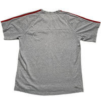 Adidas Performance Essentials Grey Red and Orange Tri Stripe Colours T Shirt (L)