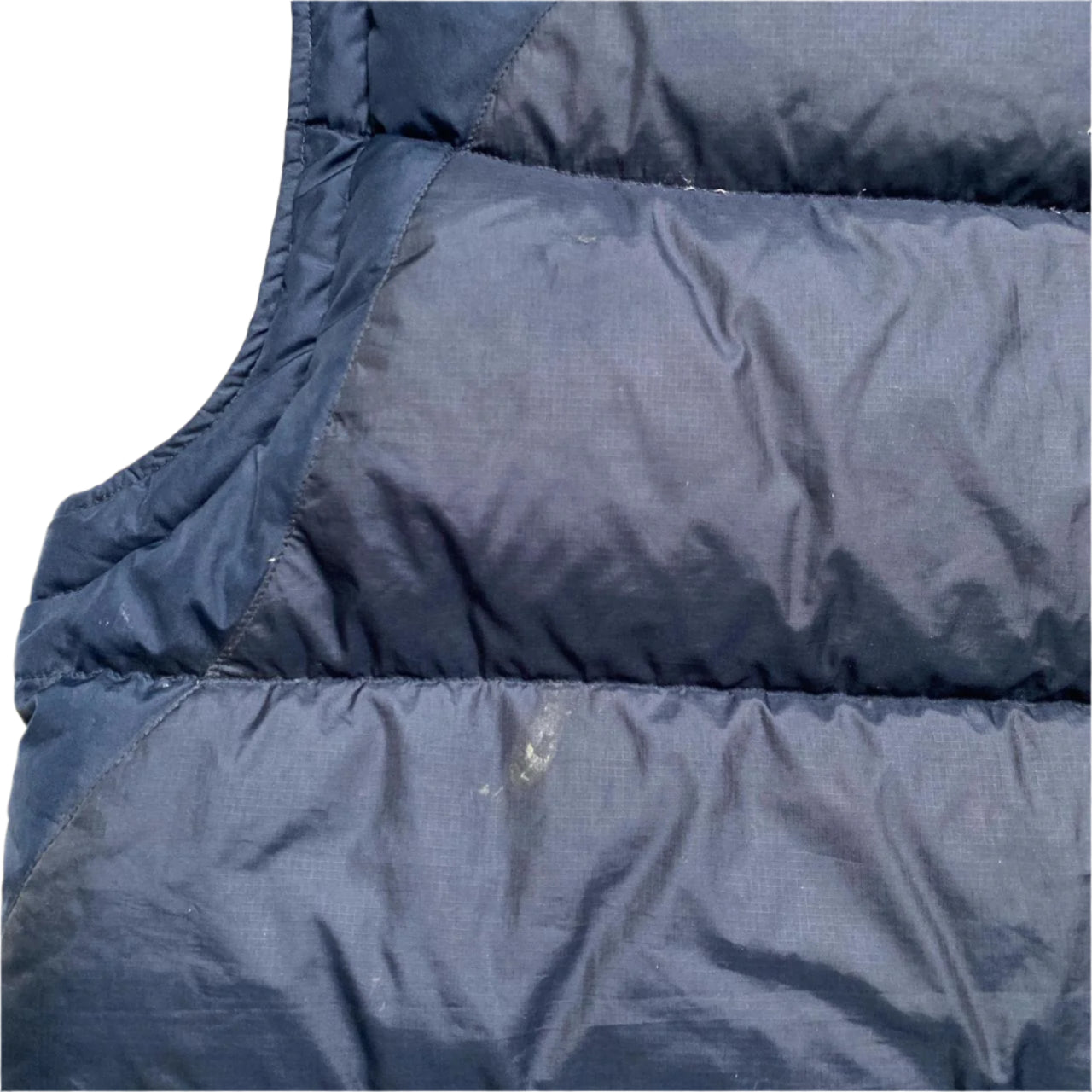 Nike Vintage y2k Navy and White Swoosh Puffer Gilet (XL)
