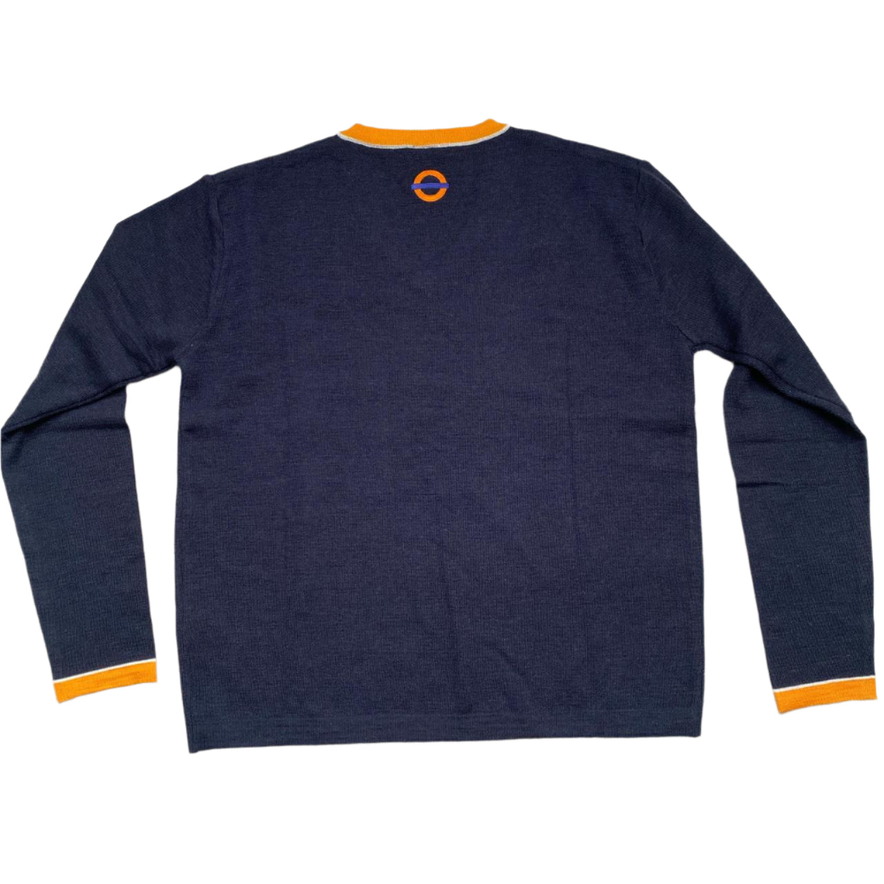 Navy and Orange V Neck Jumper workwear (L)