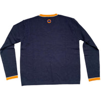 Navy and Orange V Neck Jumper workwear (L)