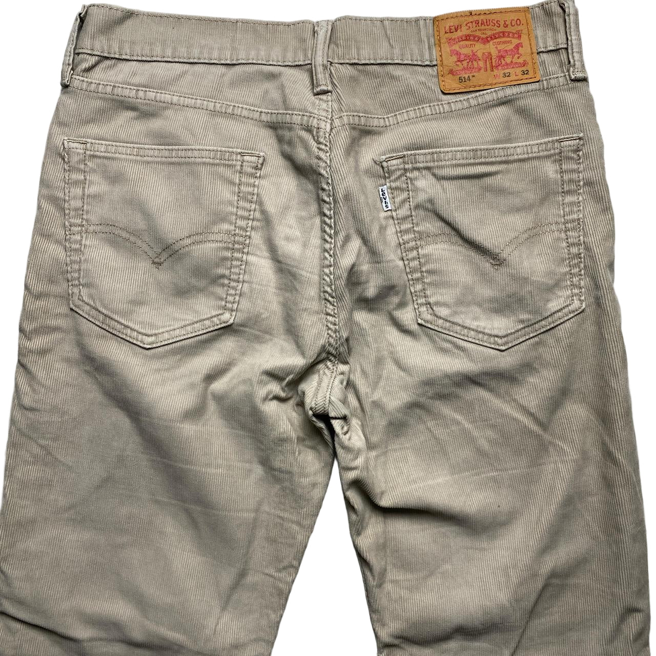 Levis 514 Khaki Beige Corduroy Jeans (32W)