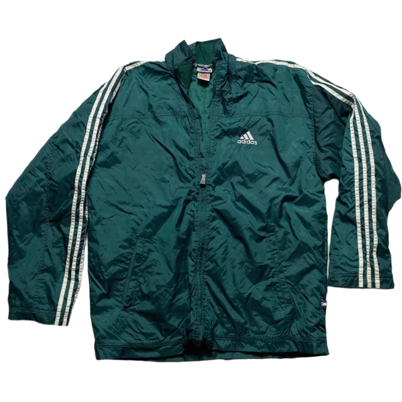 Adidas Green and White Vintage 90’s Padded Jacket (L)